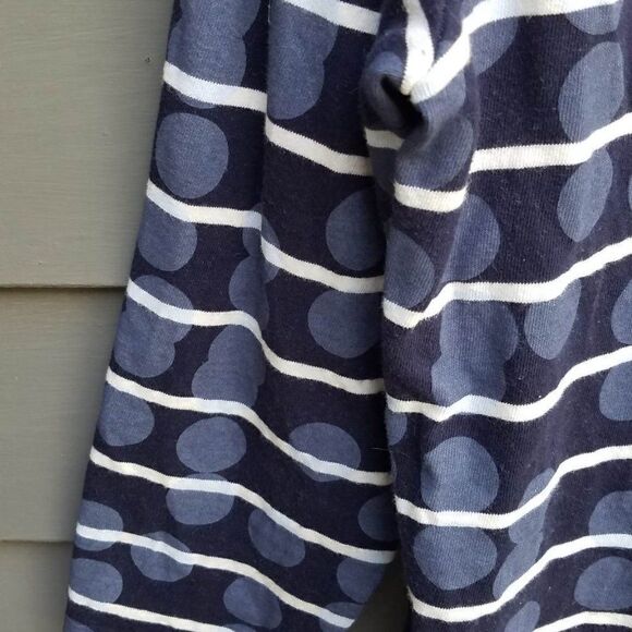 Gap Navy White Stripe Light Blue Polka dot Tee Size Medium - Picture 8 of 10